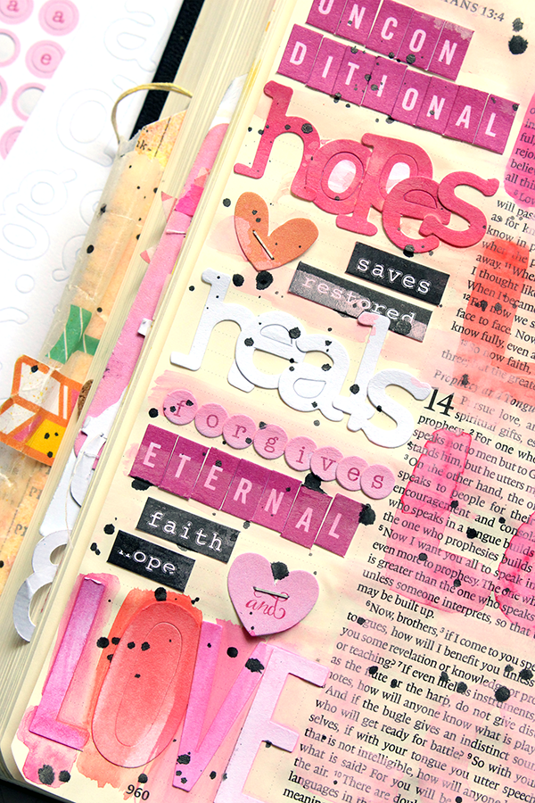 Ashley Horton | Mixed Media Art Journaling Bible | 1 Cor 13 | Love In Action!