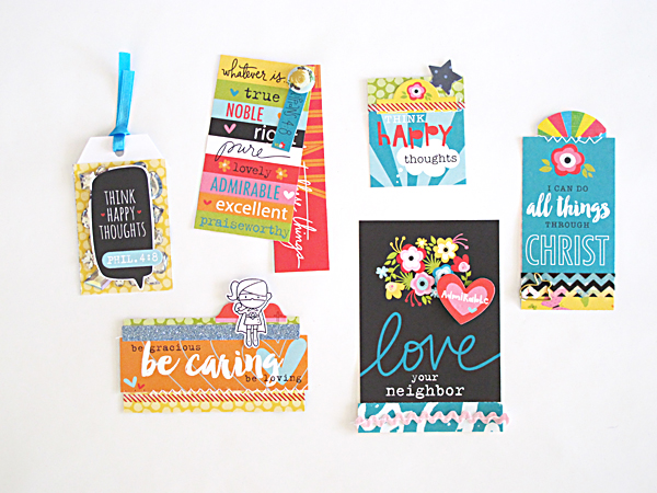bookmarks and tags using the Illustrated Faith Whatever Is Lovely Collection by Bella Blvd