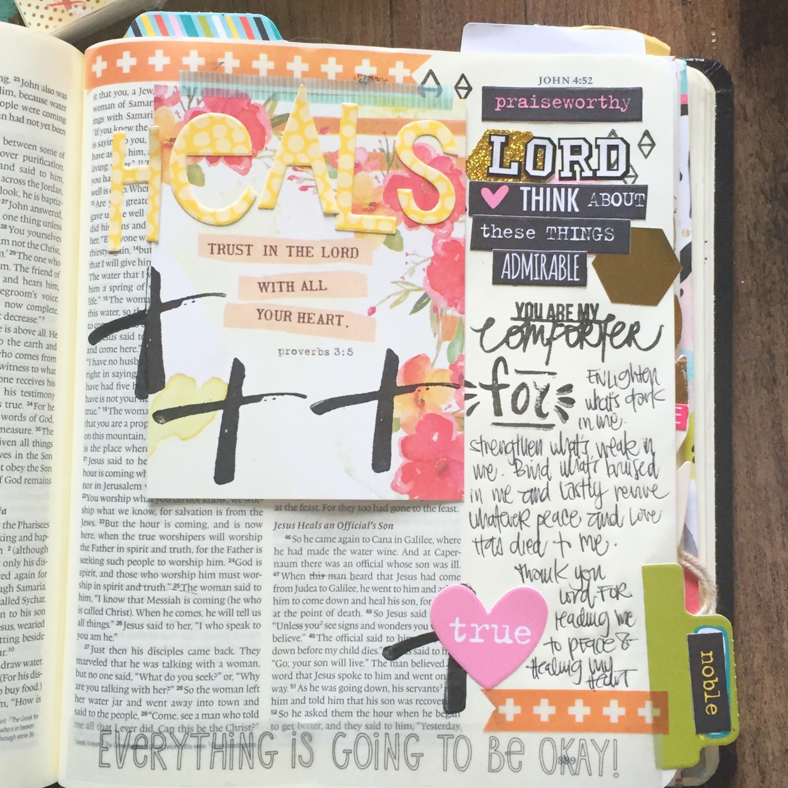 Bible journaling process video on healing and getting back into the groove with Florence Antonette