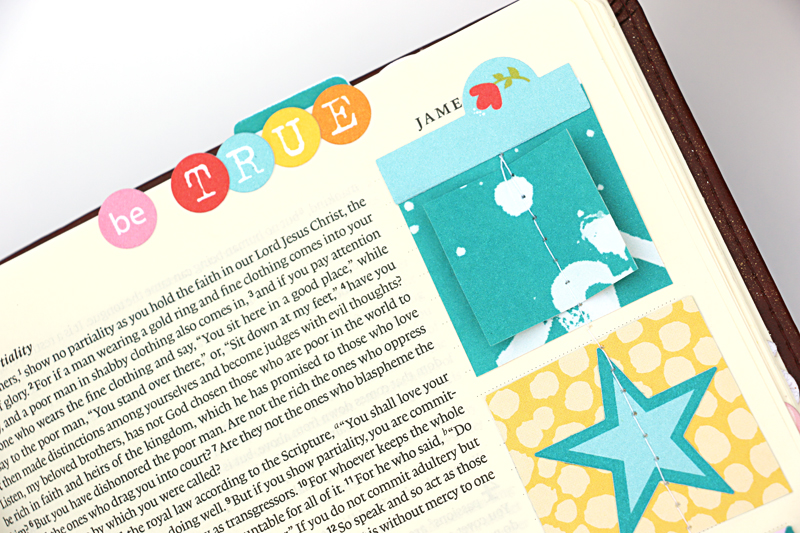 Bible journaling process video from Natalie about being yourself and how she likes the scrapbooking style in her Bible | Illustrated Faith Created to Create devotional