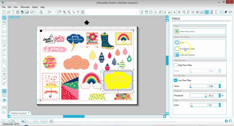 Andrea is sharing a video and step by step Silhouette print and cut tutorial to cut out the new Illustrated Faith digital printalbles