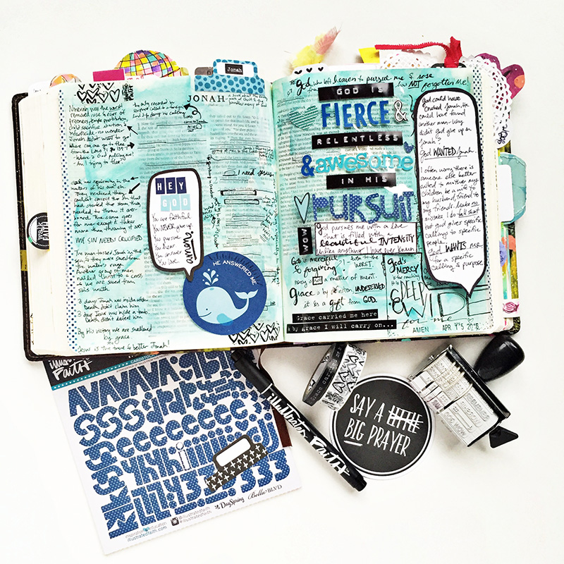 Gina is sharing with us some creative notetaking tips in Jonah in her Journaling Bible