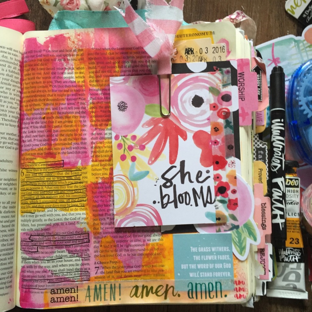 process video showing a few fun things you can do and add to your Journaling Bible by Florence Antonette