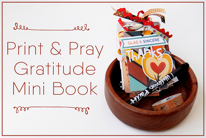 hybrid paper crafting gratitude mini book by Elaine Davis | Illustrated Faith Print & Pray