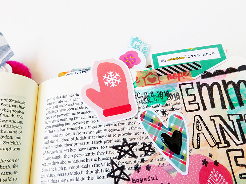 step by step DIY magnetic bookmark tutorial by Elaine Davis | Bible journaling | Bella Blvd Holly Jolly | Illustrated Faith digital print & pray