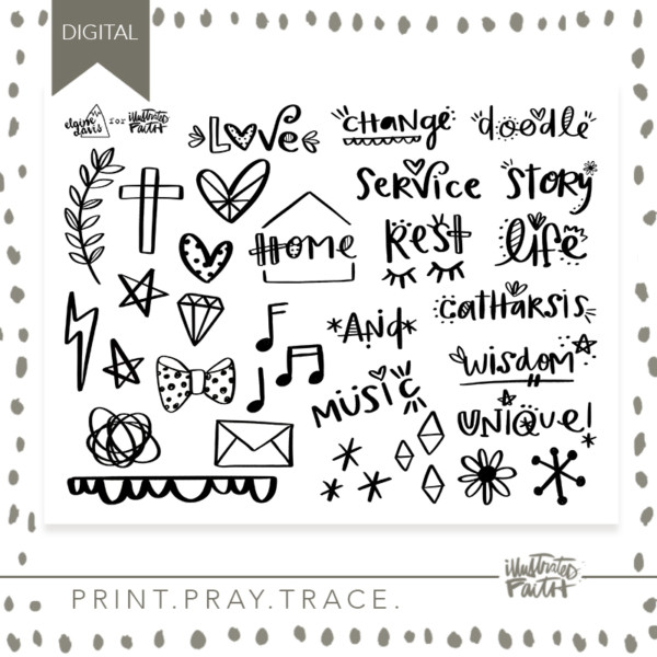 Print Pray Trace | Doodles To Live By Supplement - Illustrated Faith