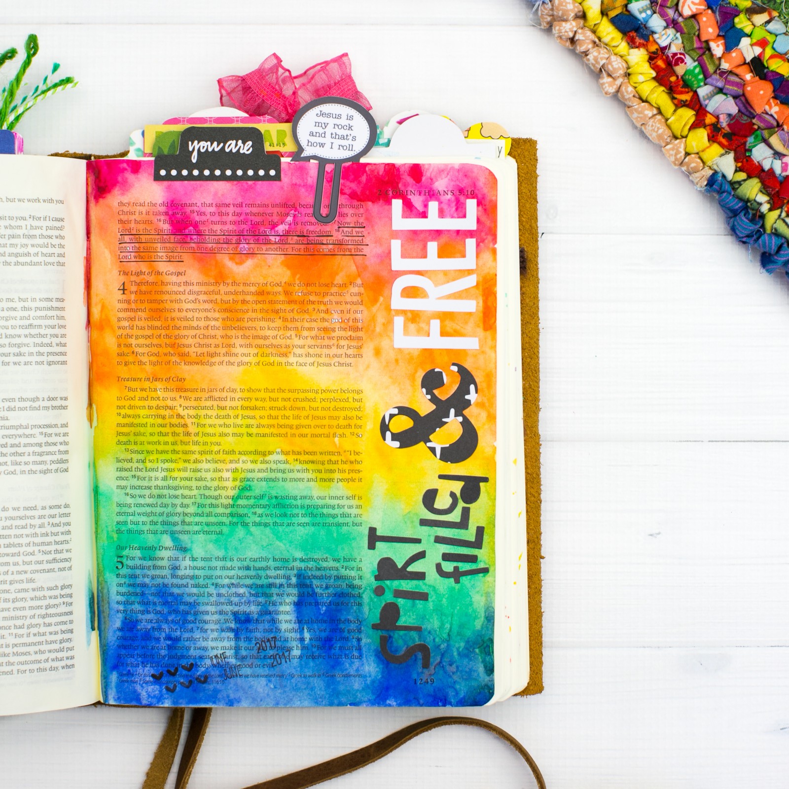 Bible Journaling Rainbow Watercolor Tutorial | Leaning In - Spirit Filled and Free by Amy Bruce