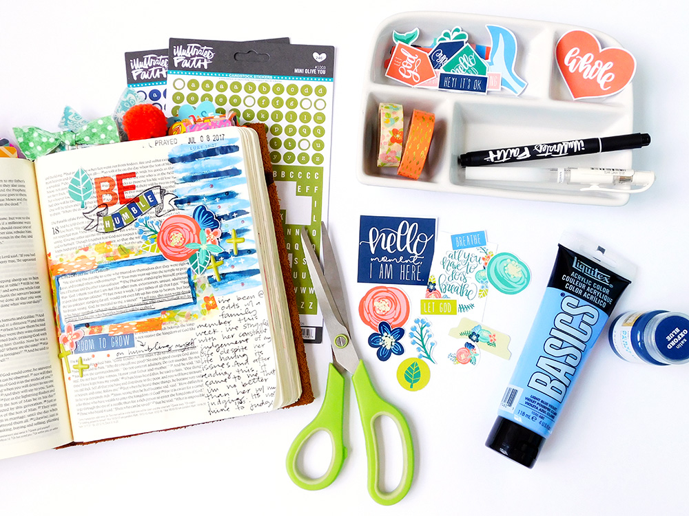 hybrid mixed media bible journaling entry by Elaine Davis | A Piece of Parable Pie & A Lesson from Luke