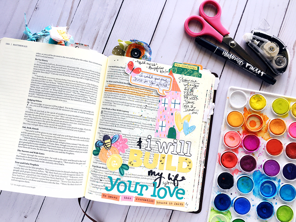 Bible journaling entry by Bailey Robert | Words of Worship: Build My Life