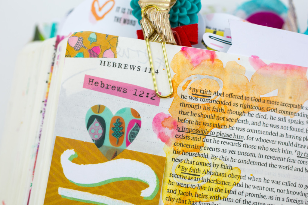 Gratitude Documented Day 8 | Jesus [Hebrews 12:2] | Watercolor Bible Journaling Tutorial - Resist Method with Wax Sticks by Amy Bruce
