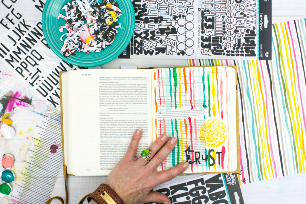 mixed media Bible Journaling Tutorial by Amy Bruce | Adding Texture with Pencil Rubbings - Widows Coin