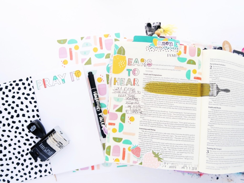 Print and Pray hybrid Bible journaling process video by Jillian Ungerbuehler | Ears to Hear
