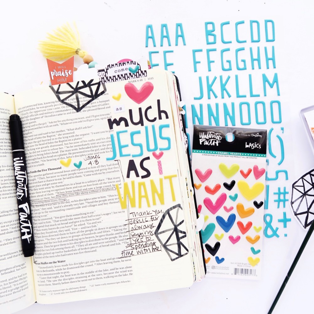 Bible Journaling Process Video by Jillian Ungerbuehler for Illustrated Faith | As Much Jesus As You Want