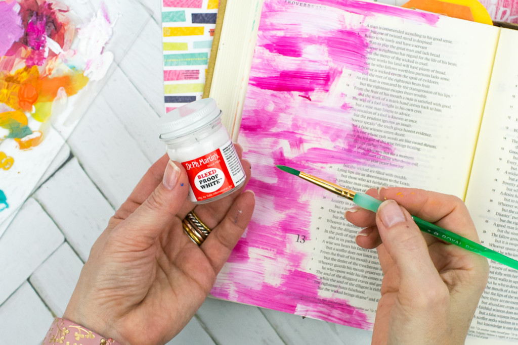 Mixed Media Bible Journaling Tutorial by Amy Bruce | Peacemaker - Acrylic Dry Brush and Letters