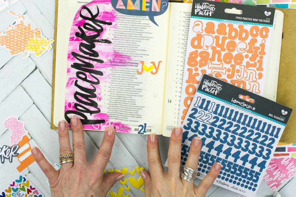 Mixed Media Bible Journaling Tutorial by Amy Bruce | Peacemaker - Acrylic Dry Brush and Letters