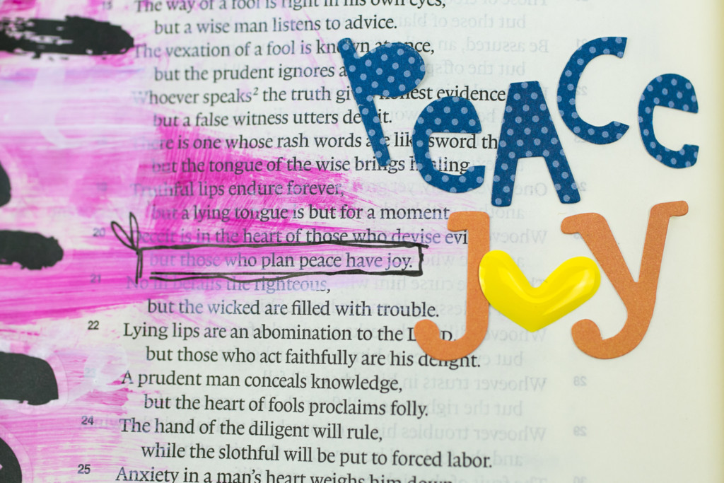 Mixed Media Bible Journaling Tutorial by Amy Bruce | Peacemaker - Acrylic Dry Brush and Letters