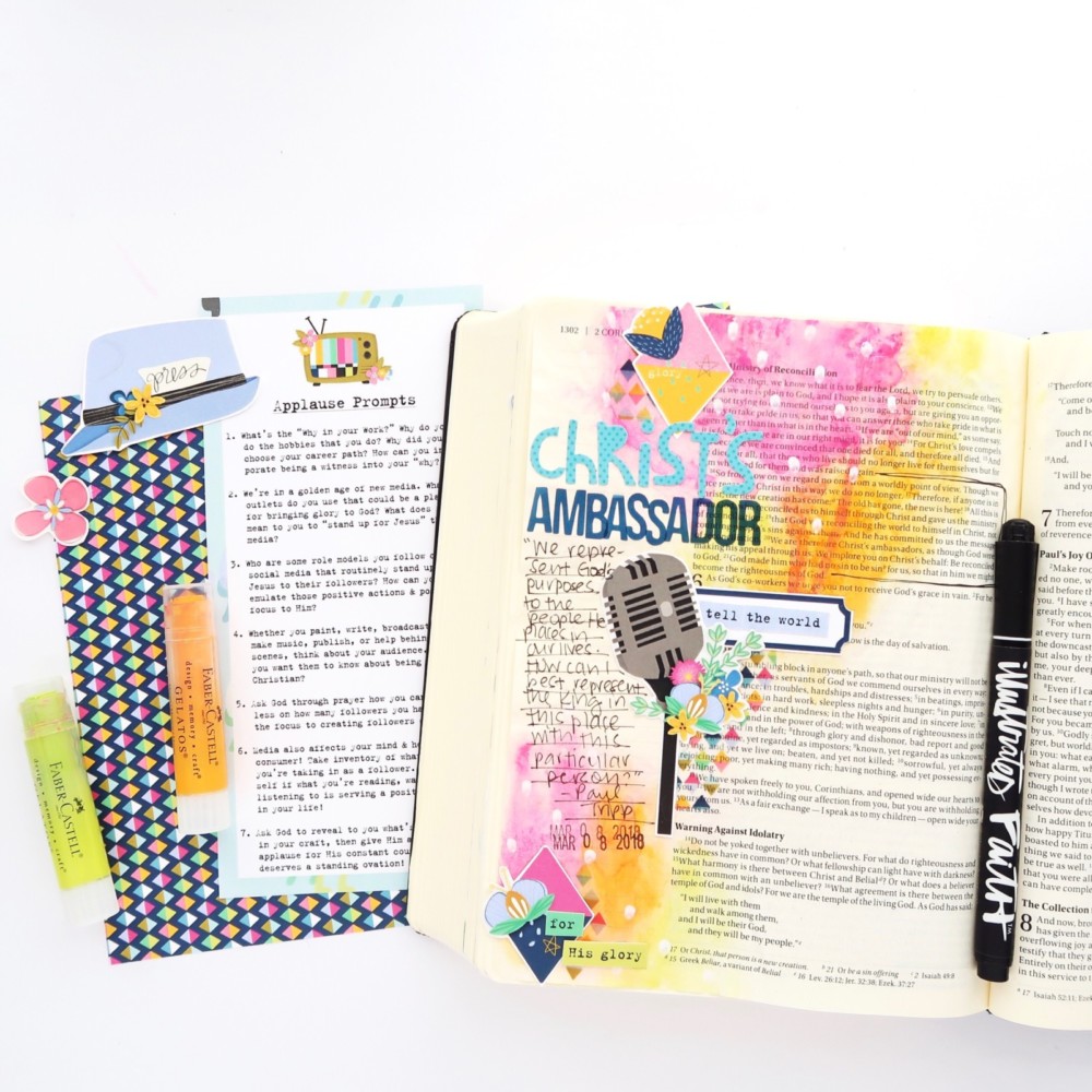 Print and Pray Bible Journaling Process Video by Jillian aka Hello Jillsky | Applause Journal Kit