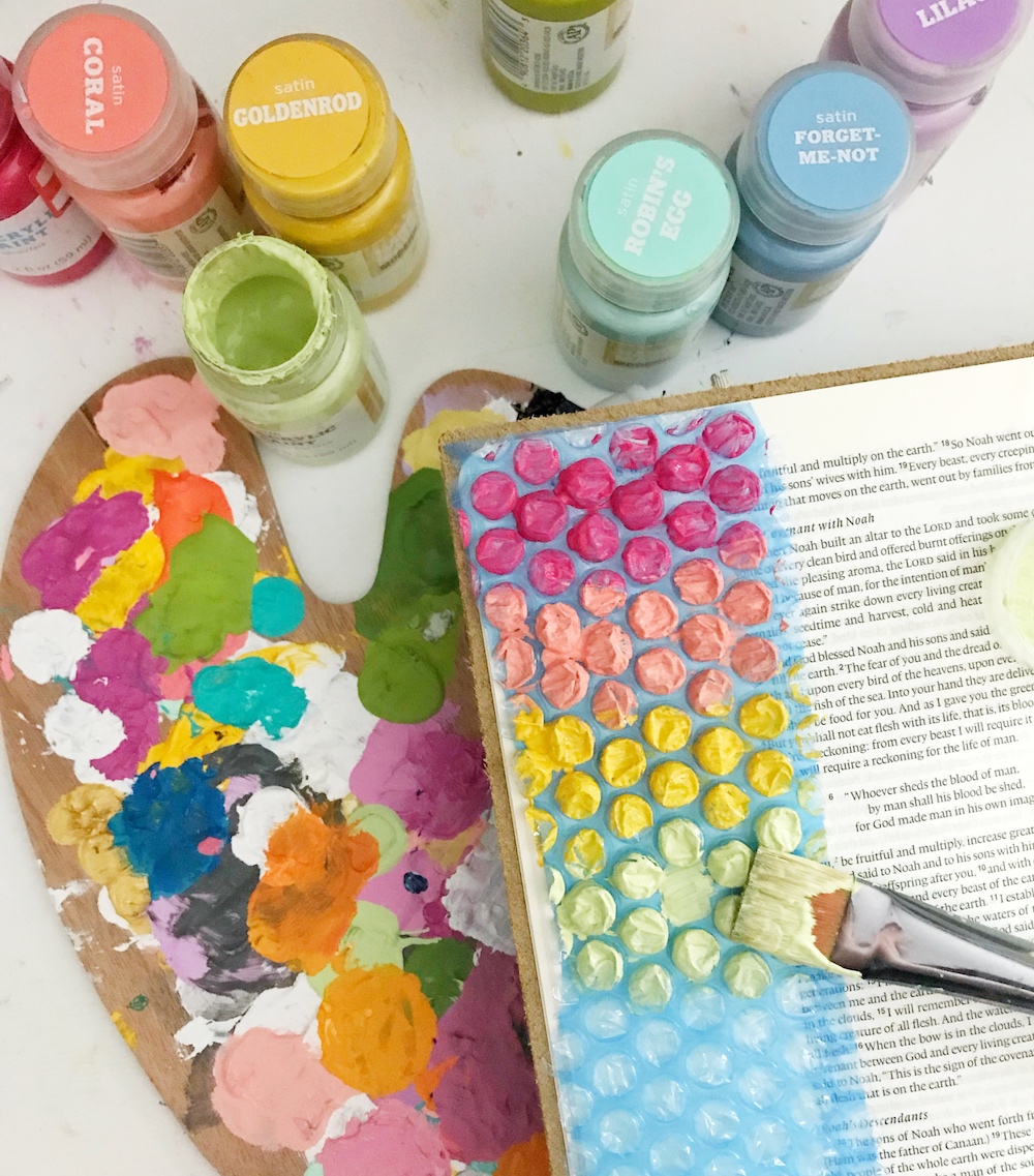 Mixed Media Bible Journaling Tutorial by April Crosier | Bubble Wrapping the Rainbow | Genesis 9
