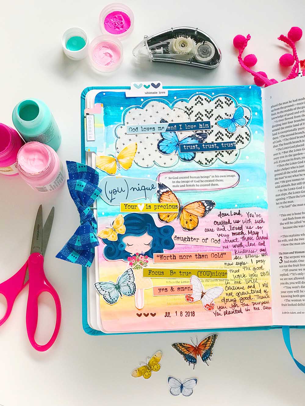 Hybrid Print and Pray Bible Journaling | Precious Hearts - Illustrated ...