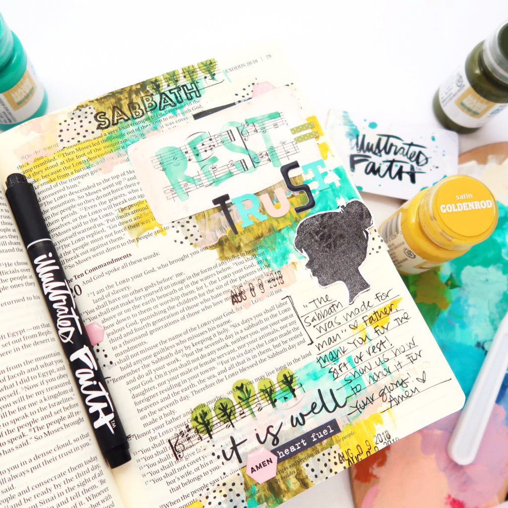 Print and Pray Bible Journaling Process Video by Jillian aka Hello Jillsky | Rhythms of Rest