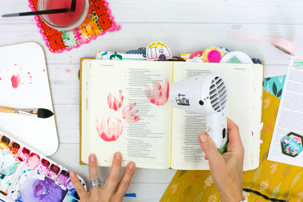 Watercolor Tutorial by Amy Bruce | Revival Camp 2018 Courage - Whimsical Watercolor Lotus Flowers and NeoColor II Stems