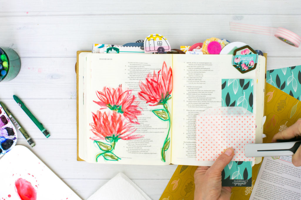 Watercolor Tutorial by Amy Bruce | Revival Camp 2018 Courage - Whimsical Watercolor Lotus Flowers and NeoColor II Stems