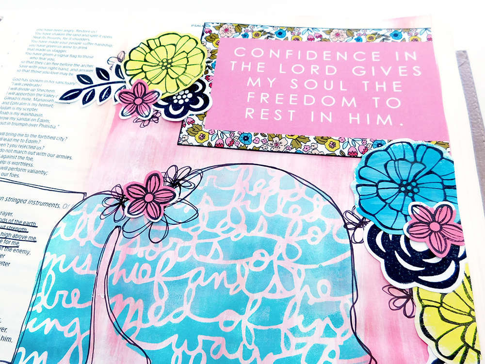 Print & Pray Hybrid Bible Journaling by Elaine Davis using digital printables | More Than Confidence | Illustrating Bible