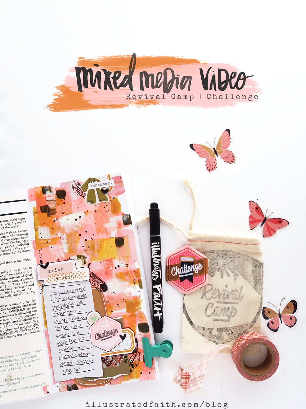 Traveler's Notebook Faith Journaling Process Video by Jillian aka Hello Jillsky | Revival Camp Challenge | 2 Corinthians 12:8-10