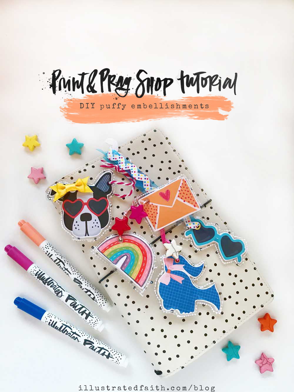 Print and Pray DIY Puffy Embellishments by Cristin Howell using digital printables