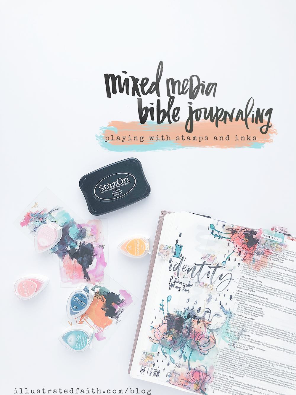 Mixed Media Bible Journaling Tutorial by Heather Greenwood | Stamping and Inks | The Joy Journey: Matthew 3:8