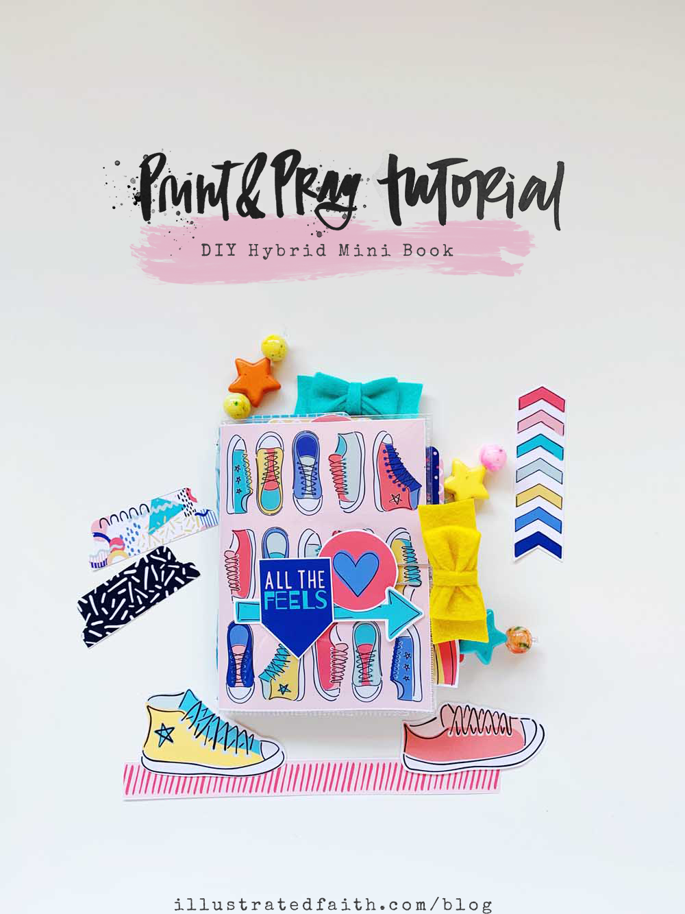 Hybrid Mini Book Tutorial with Print and Pray Shop Supplies by Cristin Howell using digital printables | All The Feels - Mixed Feelings