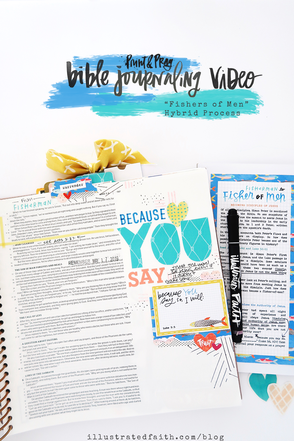Print and Pray Mixed Media Bible Journaling Tutorial  Stamping on Clear  Sticker Sheets - Illustrated Faith