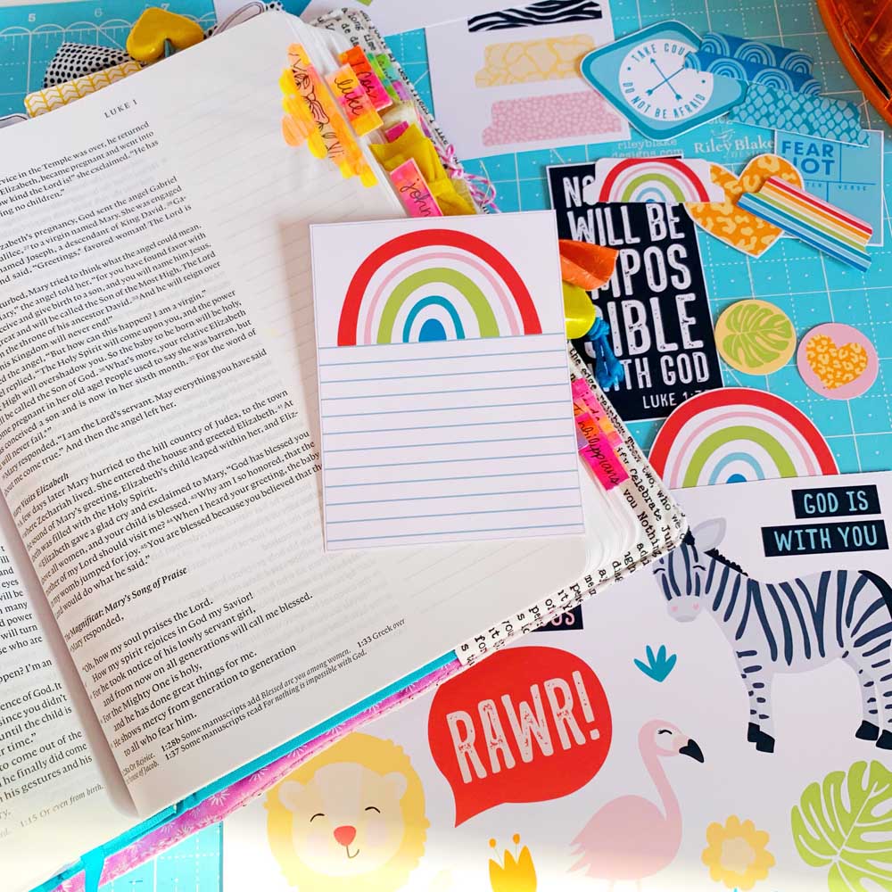 Mixed Media Hybrid Bible Journaling by Cristin Howell using digital printables | Nothing's Impossible for God | Luke 1:37