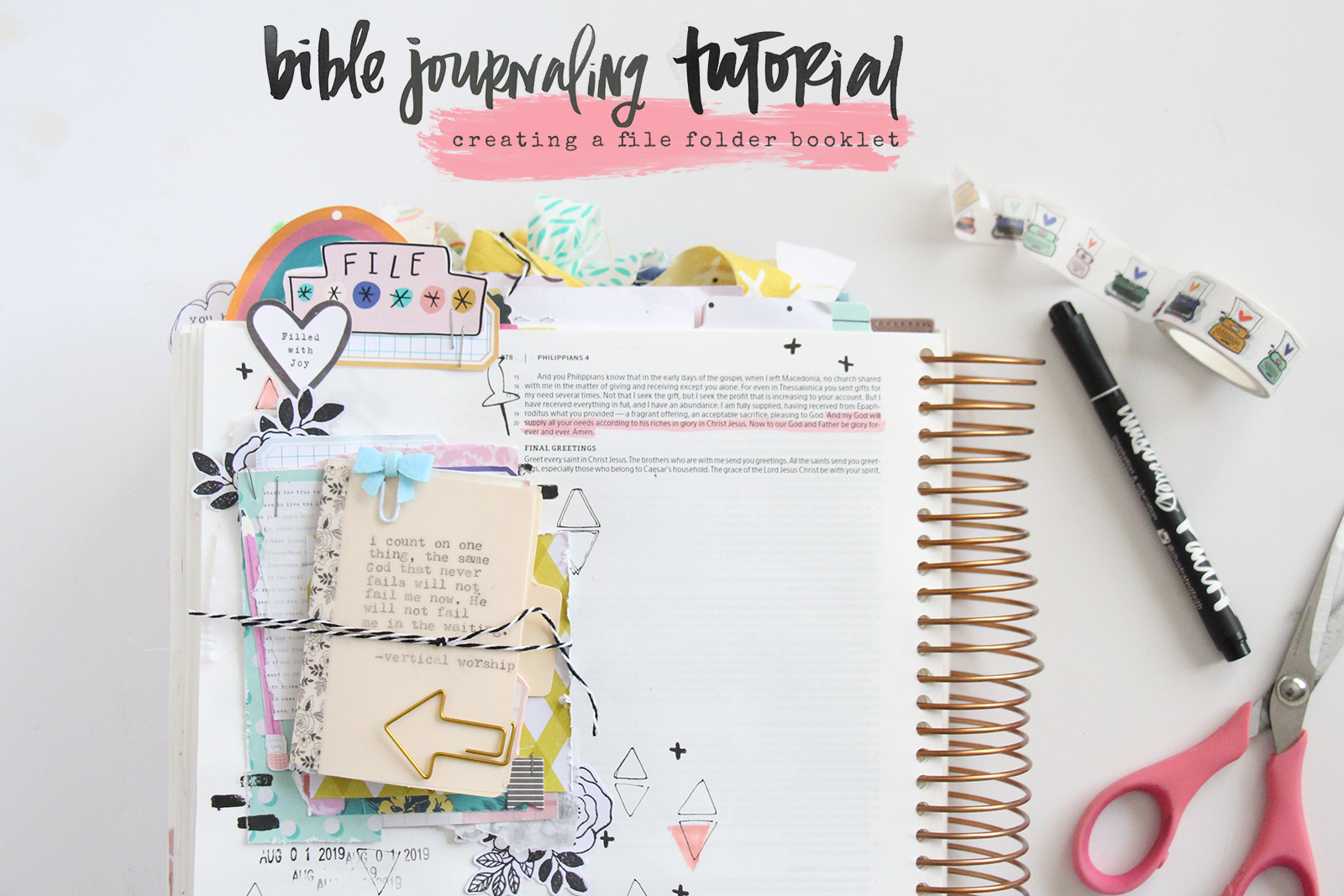 Bible Journaling Tutorial - creating a file folder booklet by Bekah aka Simply Bekah | A Book of Promises | Storyteller Devotional