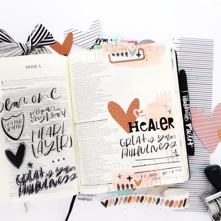 Heart Layers Bible Journaling Process Video by Jillian aka Hello Jillsky | Hosea 2