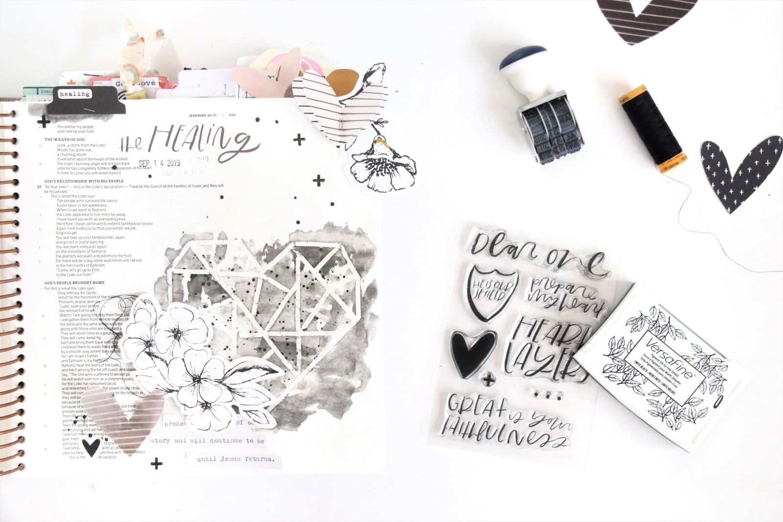 Bible Journaling Watercolor Tutorial by Bekah Lynn aka Simply Bekah | Heart Layers Devotional Kit | The Healing | Jeremiah 17:14